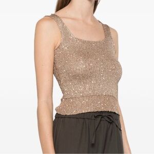ERMANNO FIRENZE Sequin Embellished Tank Top